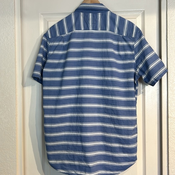 Tommy Hilfiger Blue Striped Short Sleeve Button Up - Picture 5 of 5